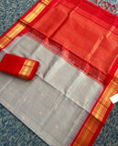 KSC - Double shaded Cement Grey with Red Kottadi