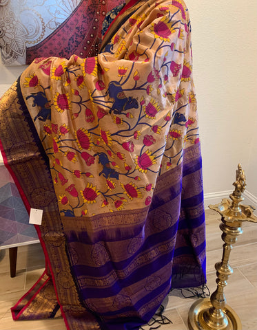 PKSC - Biscuit Beige/Violet Korvai