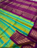 KSC - Sea green/Canary Yellow/Blue with Vadamalli Korvai