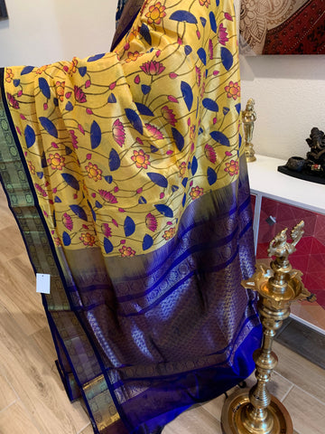 PKSC - Pastel Yellow/Blue Korvai