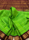 KSC - Parrot Green with Coffee Brown Veldaari Korvai