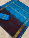KSC - Double shaded Coffee Brown with Ananda Blue
