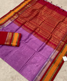 KSC - Double shaded Lavender with Sindhoor Red Kattam Korvai