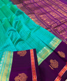 KSC - Double shaded Sea Green/Wine Kottadi Korvai