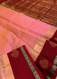 KSC - Double shaded Salmon Pink/Maroon Kattam Korvai