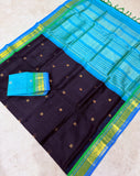 KSC - Deep Nagapazham with Teal Blue Korvai
