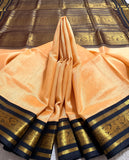 KSC - Double shaded Cantaloupe Peach with Black Korvai