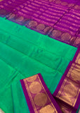 KSC - Double shaded Sea Green with Magenta korvai