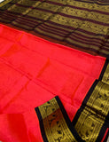 KSC - Double shaded Peachy Orange with Black Korvai