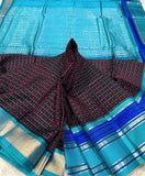 KSC - Double shaded Coffee Brown with Teal Blue Lakshadeepam Korvai