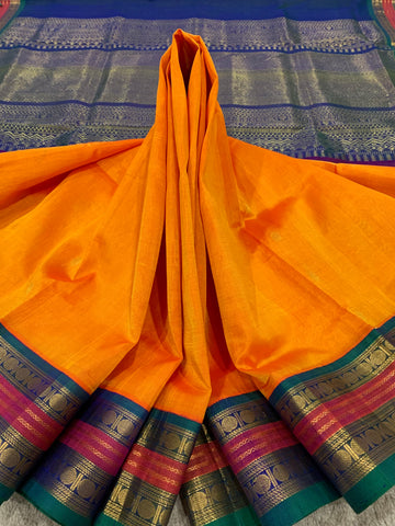 KSC - Double shaded Kesar Orange with Peacock Green