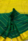 KSC - Double shaded Emerald Green with Lime Green Veldaari Korvai