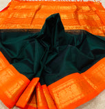 KSC - Bottle Green/Orange Korvai