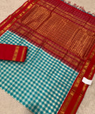 KSC - Sea Green/ white with Chilli Red Kattam Korvai