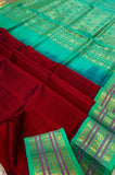 KSC - Double shaded Maroon with Sea Green Korvai