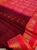 KSC - Double shaded Maroonish Brown with Kangambara Orange