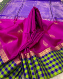 KSC - Deep Magenta/Blue Korvai