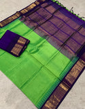 KSC - Double shaded Lyril Green with Violet Korvai