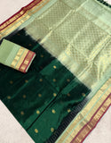 KSC - Double shaded Bottle Green with Sage Green Korvai