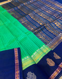 KSC - Double shaded Sea Green/Royal Blue Kottadi Korvai