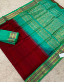 KSC - Double shaded Maroon with Sea Green Korvai
