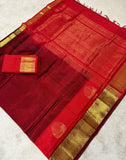 KSC - Double shaded Kumkum Maroon with Sindhoor Red Kattam