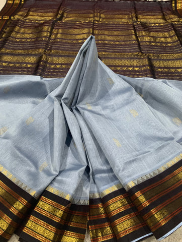 KSC - Icy Grey with Coffee Brown Korvai