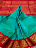 KSC - Double shaded Sea Green/Chilli Red Korvai