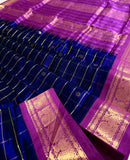 KSC - Double shaded Royal Blue with Orchid Magenta Kattam Korvai