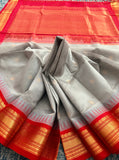 KSC - Double shaded Cement Grey with Red Kottadi