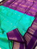 KSC - Double shaded Sea Green with Eggplant Purple Buttis Korvai