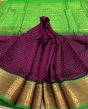 KSC - Eggplant/Parrot Green Lakshadeepam