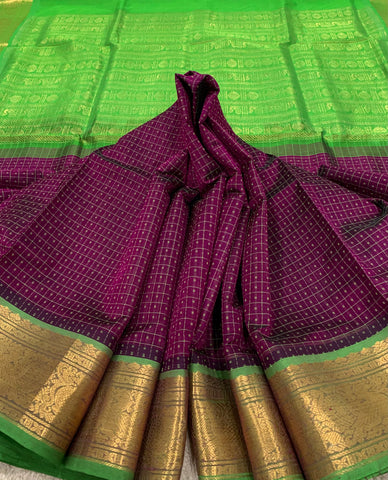 KSC - Eggplant/Parrot Green Lakshadeepam