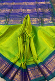 KSC - Double shaded Apple Green with Peacock Greenish Blue Korvai