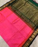 KSC -  Double shaded Salmon Pink/ Emerald Green Korvai