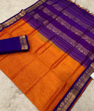 KSC - Double shaded Rustic Orange with Navy Blue Kattam