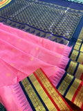KSC - Rosemilk Pink with Dark Navy Blue Korvai