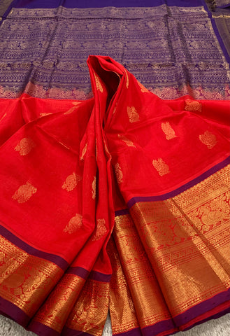 KSC - Double shaded Orangish Red with Blue