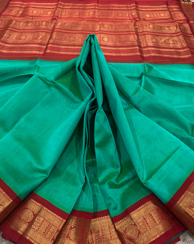 KSC -  Sea Green / Red Vaira Oosi Korvai