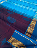 KSC - Double shaded Coffee Brown with Ananda Blue