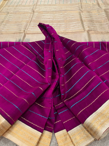 KSC - Double shaded Magenta with Beige Korvai Veldaari
