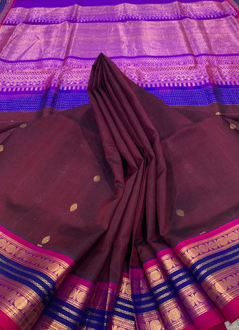 KSC -  Chocolate Brown/Majentha Korvai