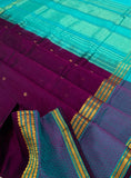 KSC -  Double shaded Nagapazham/Teal buttis