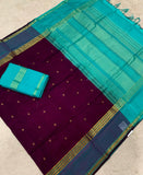 KSC -  Double shaded Nagapazham/Teal buttis