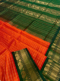 KSC - Dual shaded Orange/Green Kattam Korvai