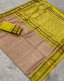 KSC - Double shaded Golden Beige with Canary Yellow Korvai