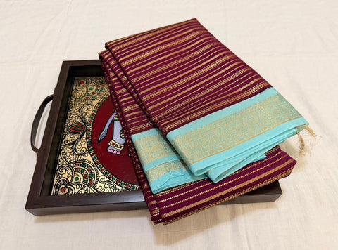 KSS - Maroonish Brown/Turquoise Korvai