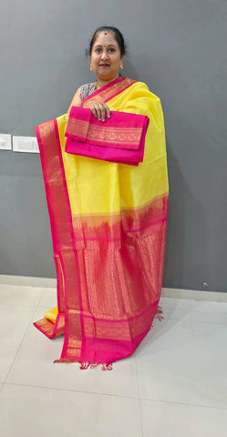 KSC - Lemon Yellow/Pink Korvai