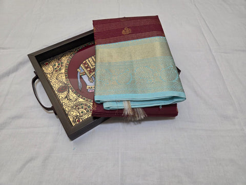 KSS - Maroon/Blue Korvai