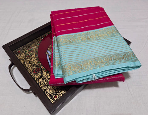 KSS - Tomato Pink/Blue Veldari Korvai